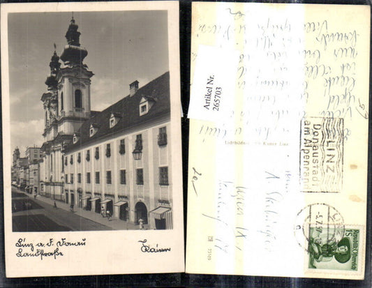 265703,Foto Ak Linz a. d. Donau Landstraße Kirche