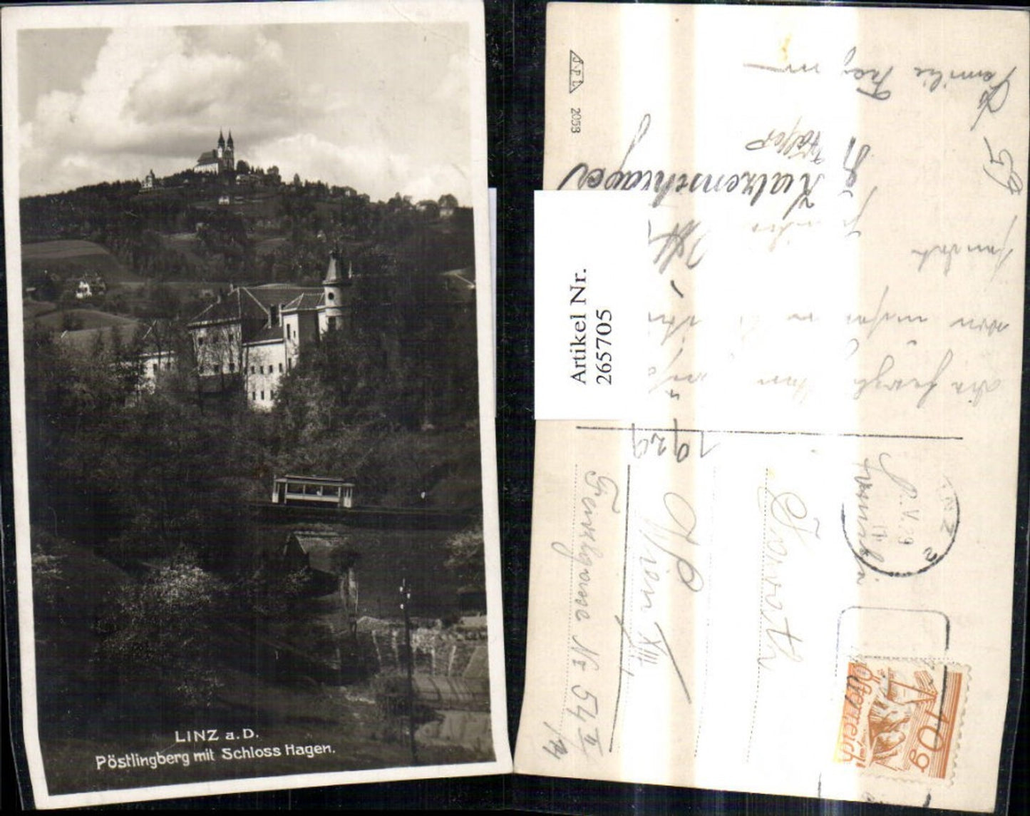 265705,Foto Ak Linz a. d. Donau Pöstlingberg m. Schloss Hagen