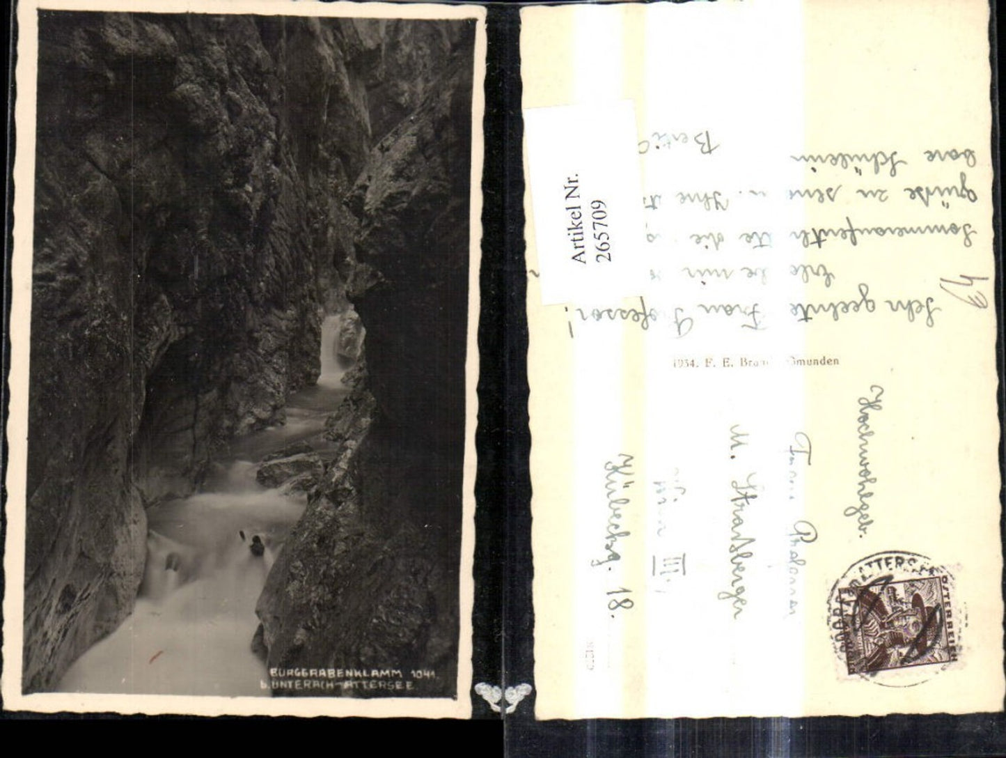 265709,Foto Ak Burggrabenklamm u. Unterach a. Attersee Klammschlucht