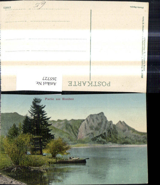 265727,Partie a. Mondsee Ruderboot Boot a. Ufer