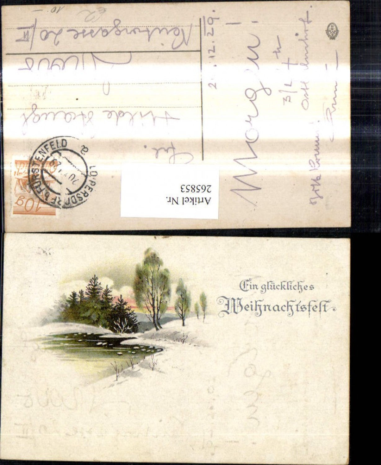 265853, Artist Ak Christmas Winter Landscape