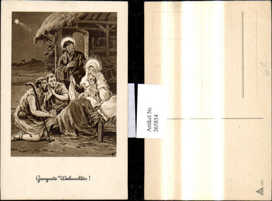265854, Artist Ak Christmas Holy Family Baby Jesus Nativity Shepherds Star Stable Bethlehem