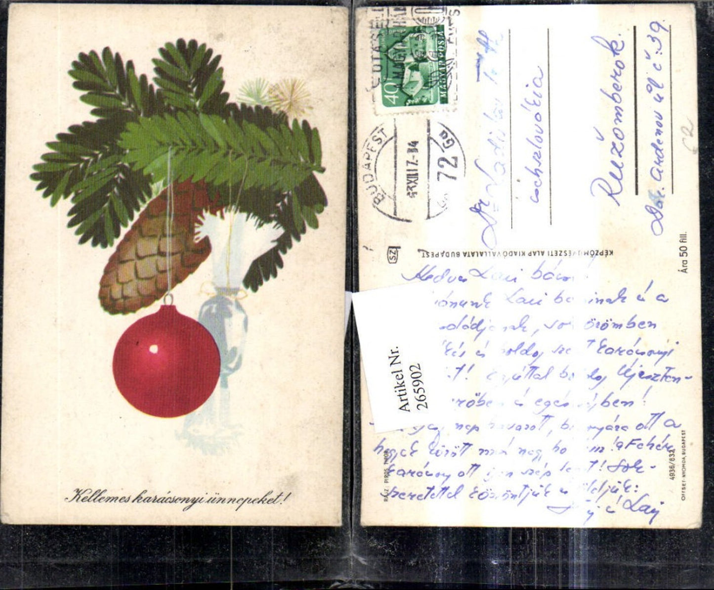 265902, Artist Ak Christmas Fir branch Cone Christmas tree bauble Candy