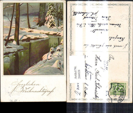 266028, Artist Ak Christmas Bach in Winter Forest Winter Landscape pub Wenau Delila