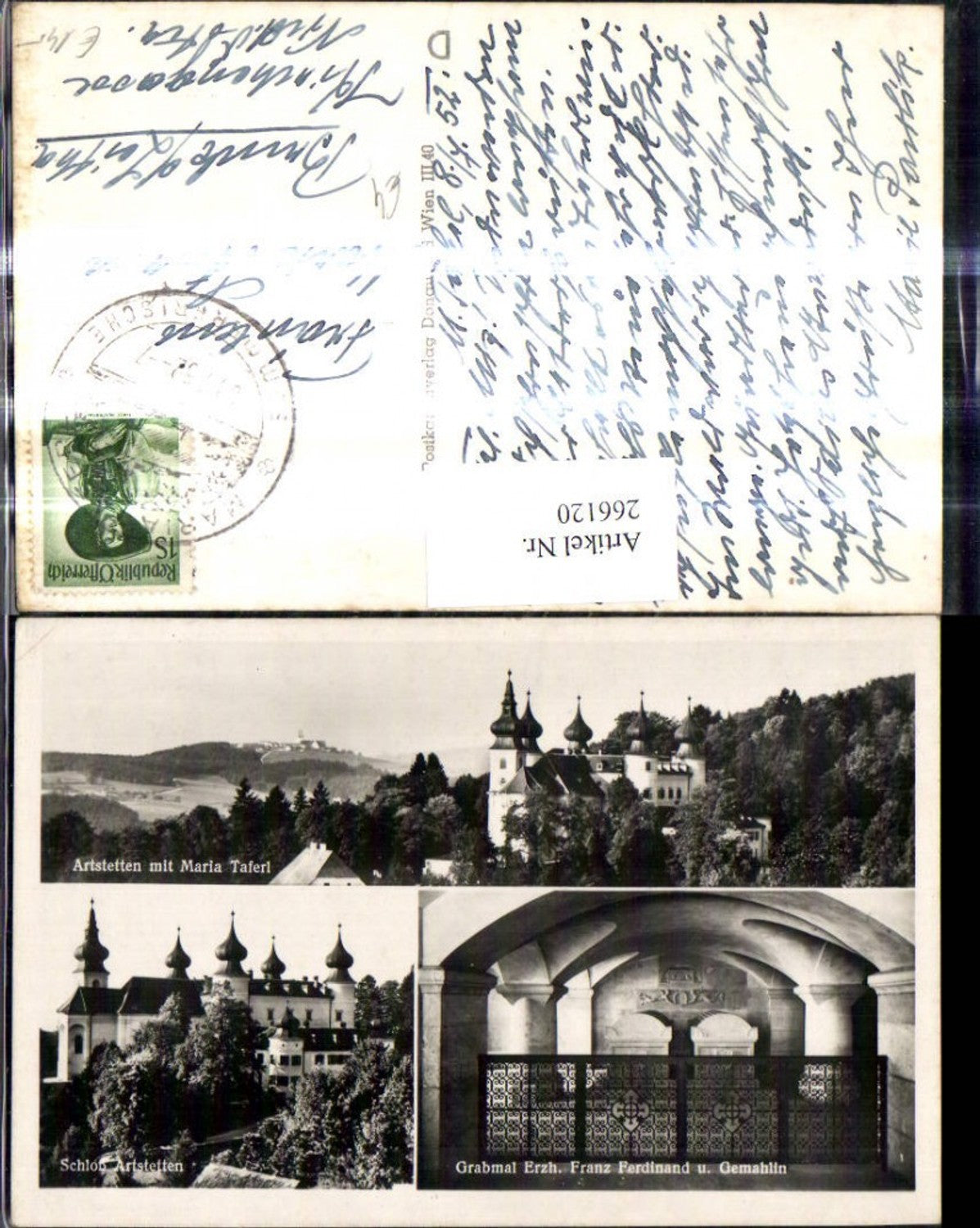 266120,Mehrbild Ak Artstetten m. Maria Taferl Schloß Grabmal Erzherzog Franz Ferdinand u. Gemahlin Artstetten-Pöbring