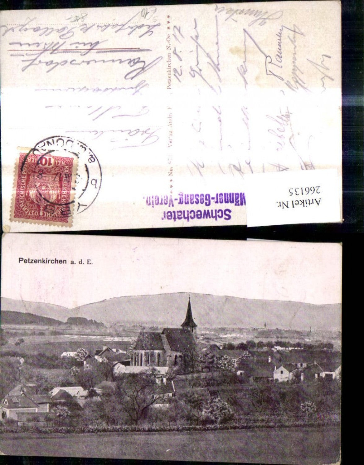 266135,Petzenkirchen a.d. Erlauf Ansicht Stempel Schwechater Männer Gesang Verein