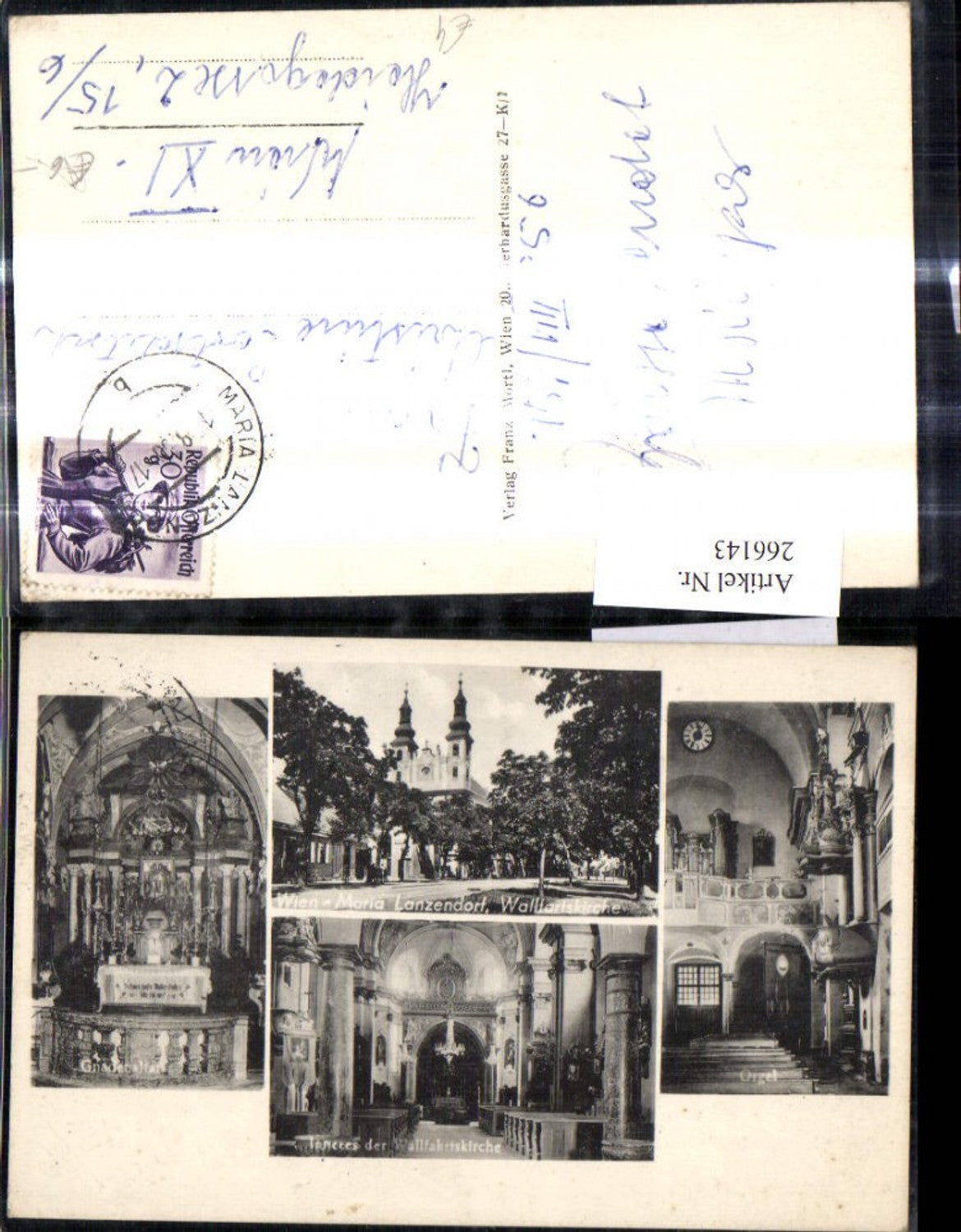 266143,Mehrbild Ak Maria Lanzendorf b. Wien Wallfahrtskirche Kirche Innenansicht Altar Orgel