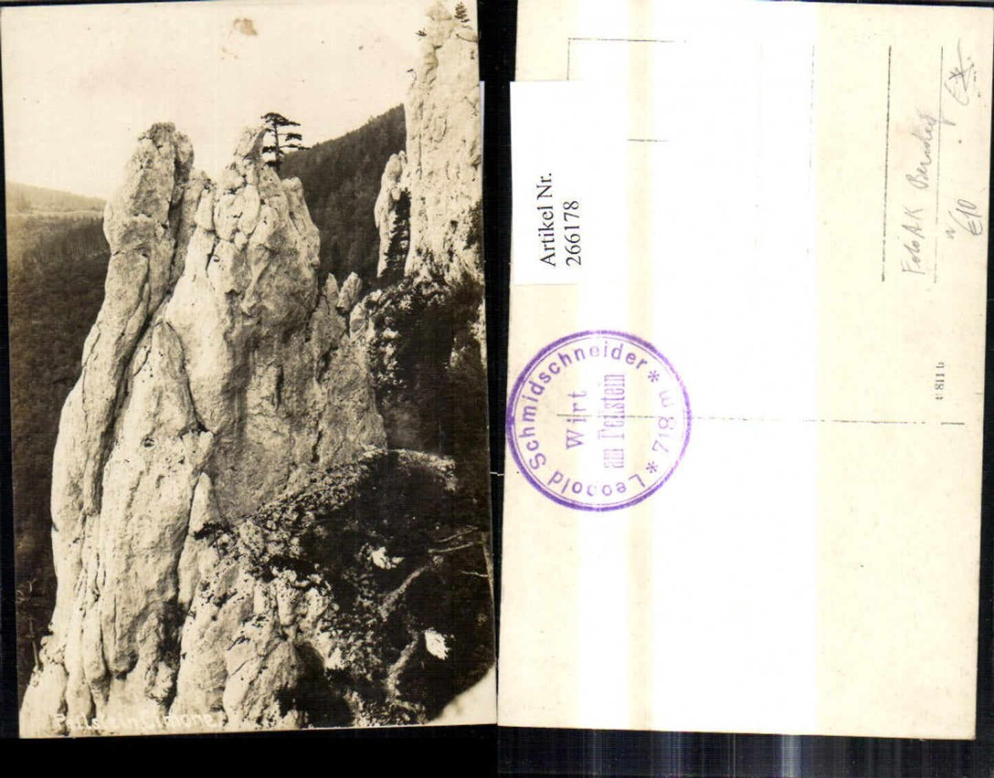 266178,Foto Ak Peilstein Cimone b. Berndorf Altenmark Weißenbach Felsen