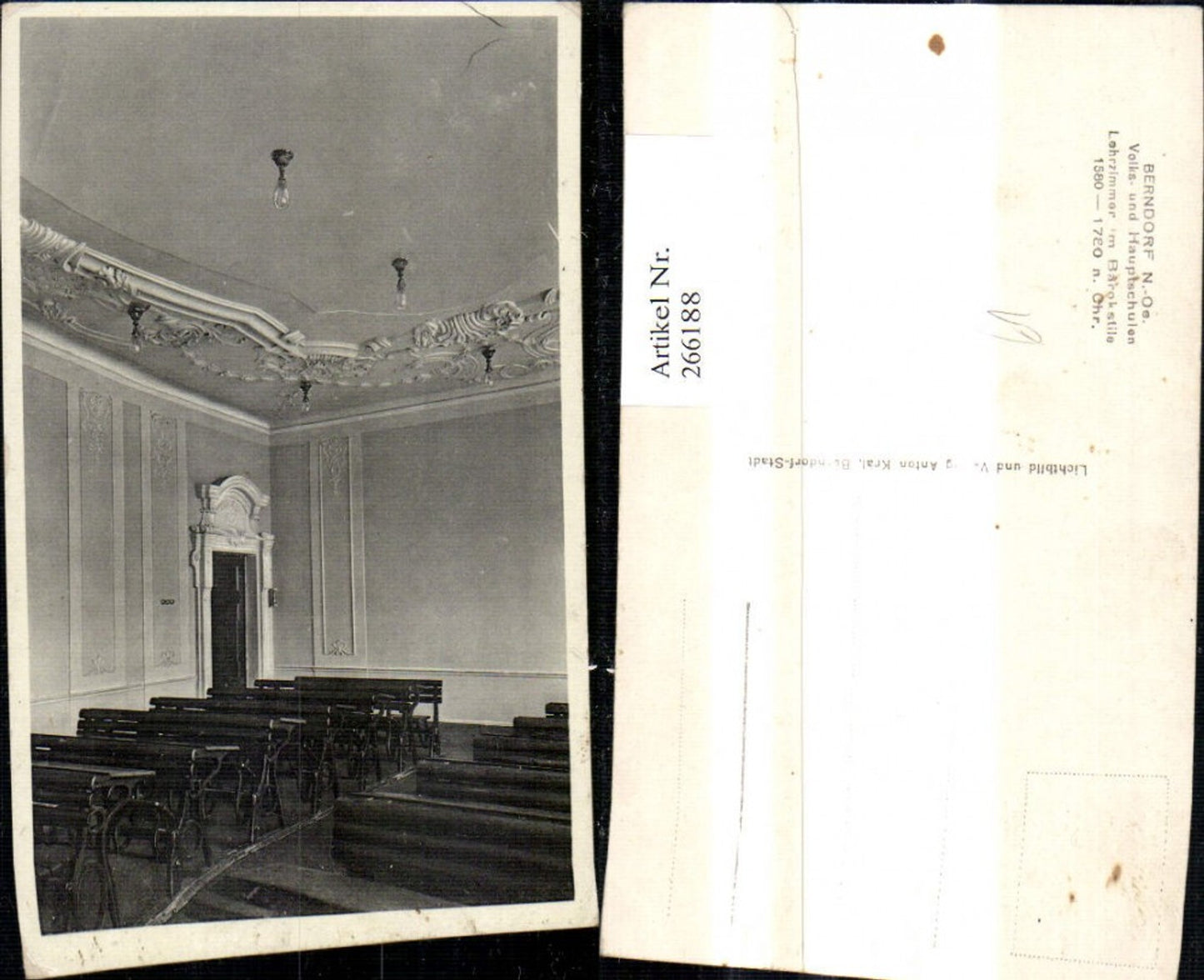 266188,Berndorf Volks u. Hauptschule Ansicht Lehrzimmer Barockstil