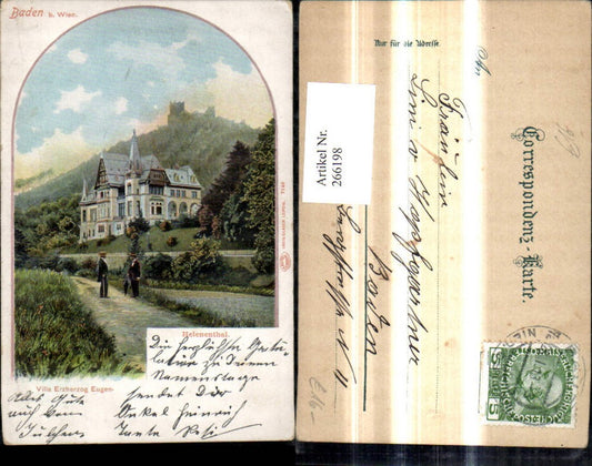 266198,Baden b. Wien Helenenthal Villa Erzherzog Eugen