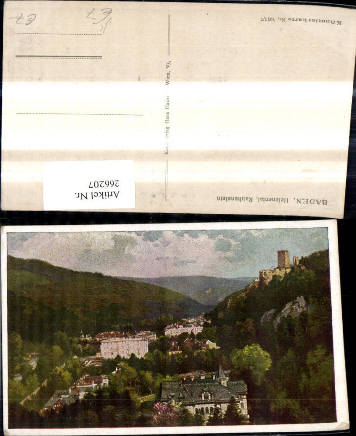 266207,Künstler Ak Baden Helenental Rauhenstein pub Hans Hausner 7017/7