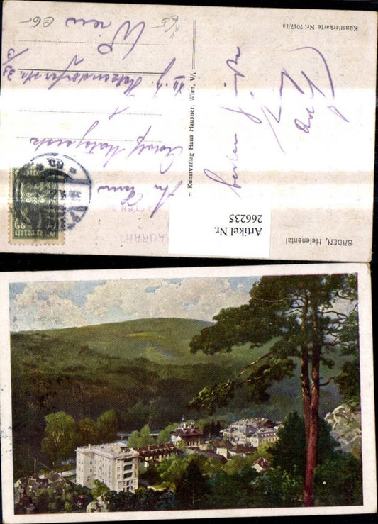 266235,Künstler Ak Baden Helenental pub Hans Hausner 7017/14