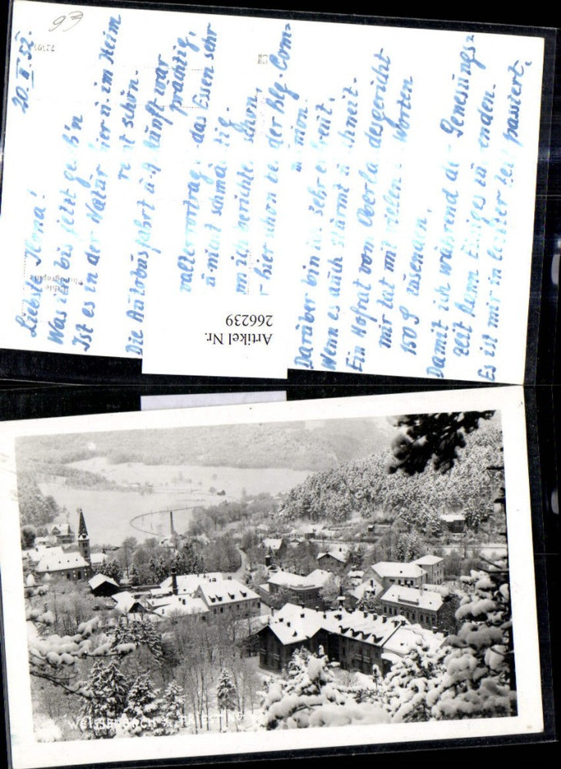 266239,Foto Ak Weißenbach a.d . Triesting Winteransicht 1952