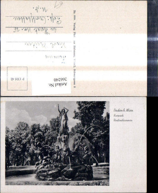 266240,Baden b. Wien Kurpark Undinebrunnen Brunnen Springbrunnen