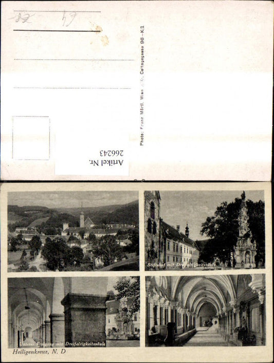266243,Mehrbild Ak Heiligenkreuz Stiftshof Unterer Freigang Dreifaltigkeitssäule