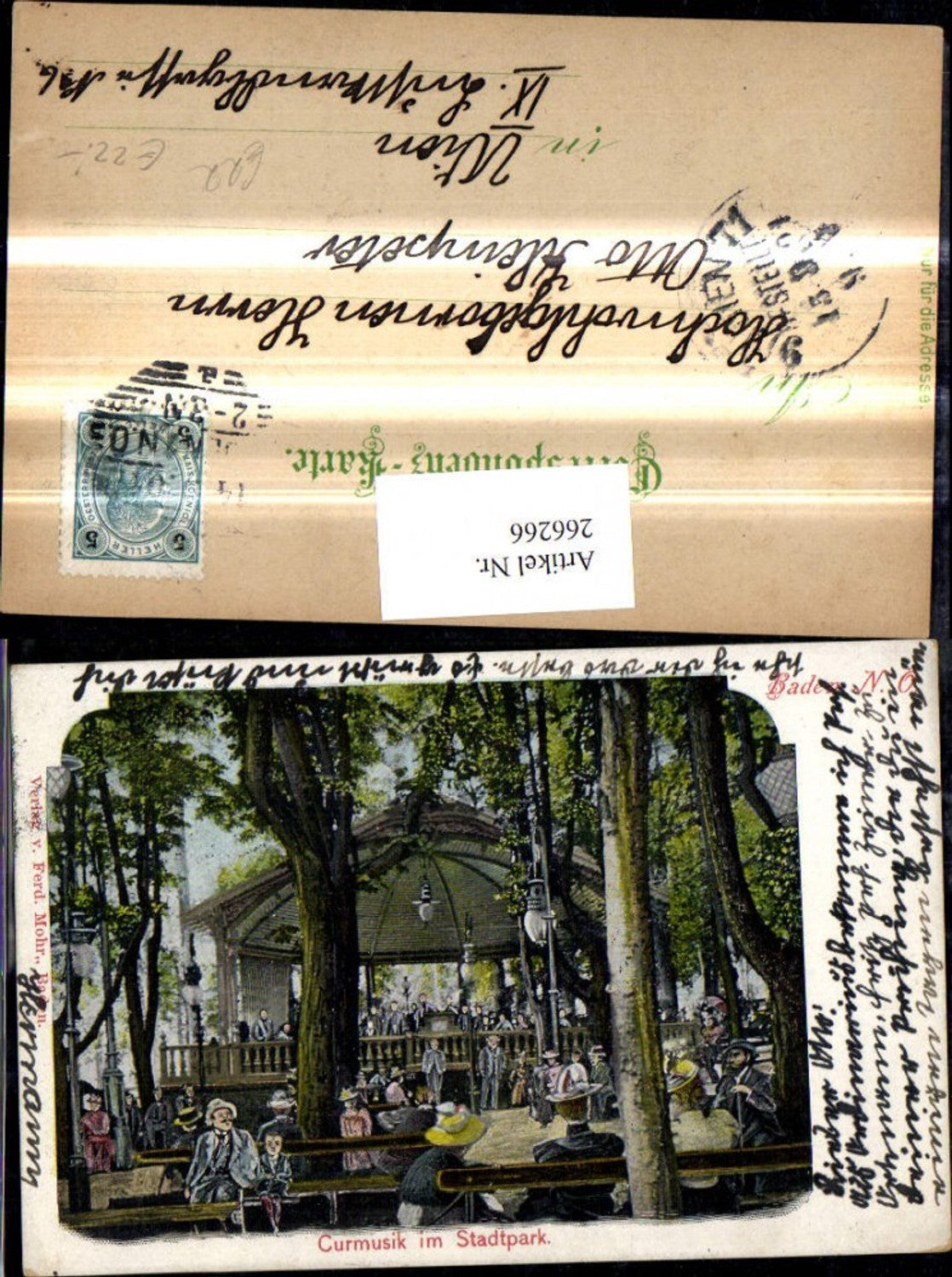 266266,Baden b. Wien Curmusik Kurmusik i. Stadtparkt Pavillon