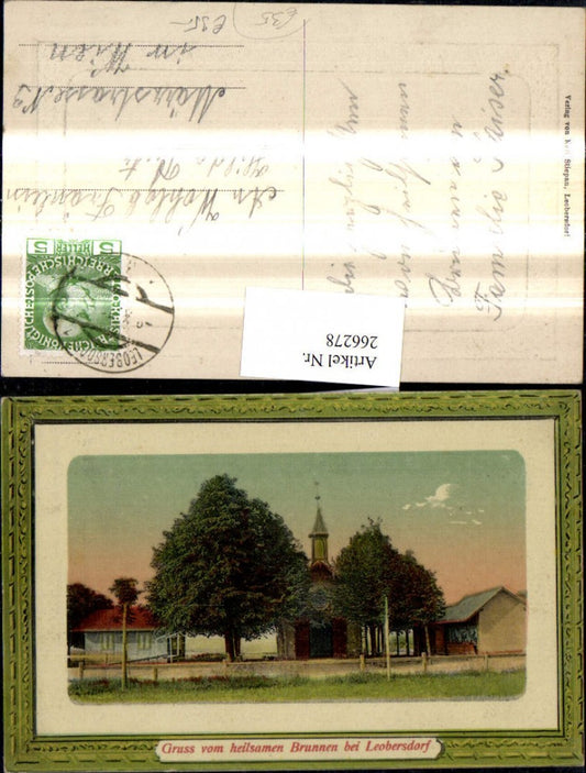 266278,Gruss v. Heilsamen Brunnen b. Leobersdorf Präge Passepartout