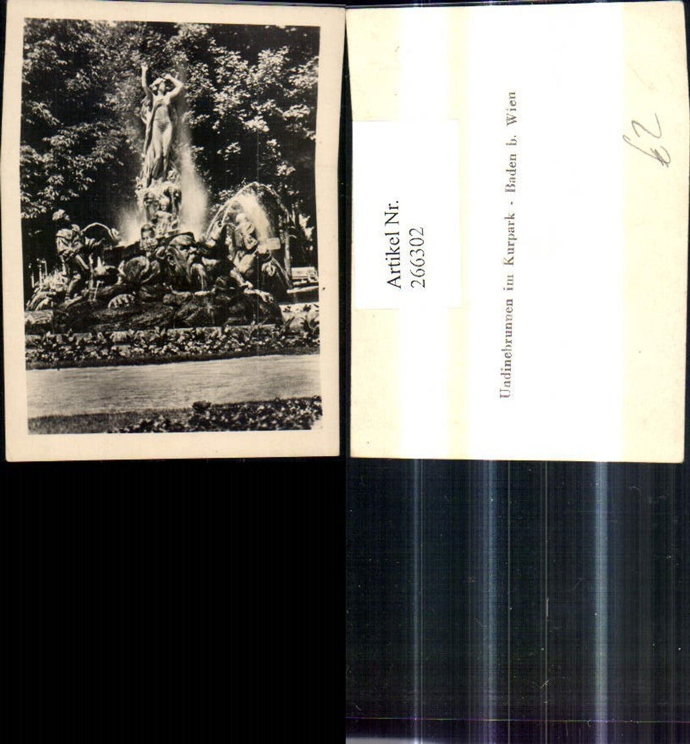 266302,Foto Baden b. Wien Undinebrunnen i. Kurpark Brunnen Springbrunnen