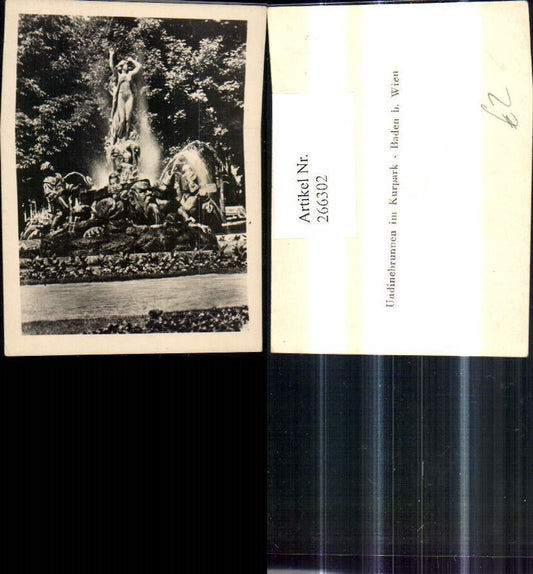 266302,Foto Baden b. Wien Undinebrunnen i. Kurpark Brunnen Springbrunnen