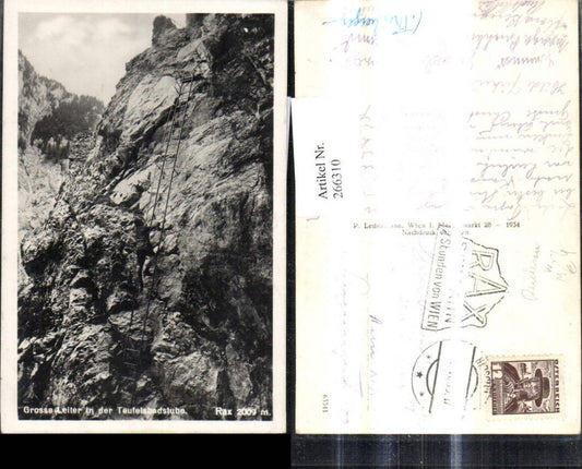 266310,Rax Grosse Leiter i. d. Teufelsbadstube b. Hirschwang an der Rax Reichenau Kletterer