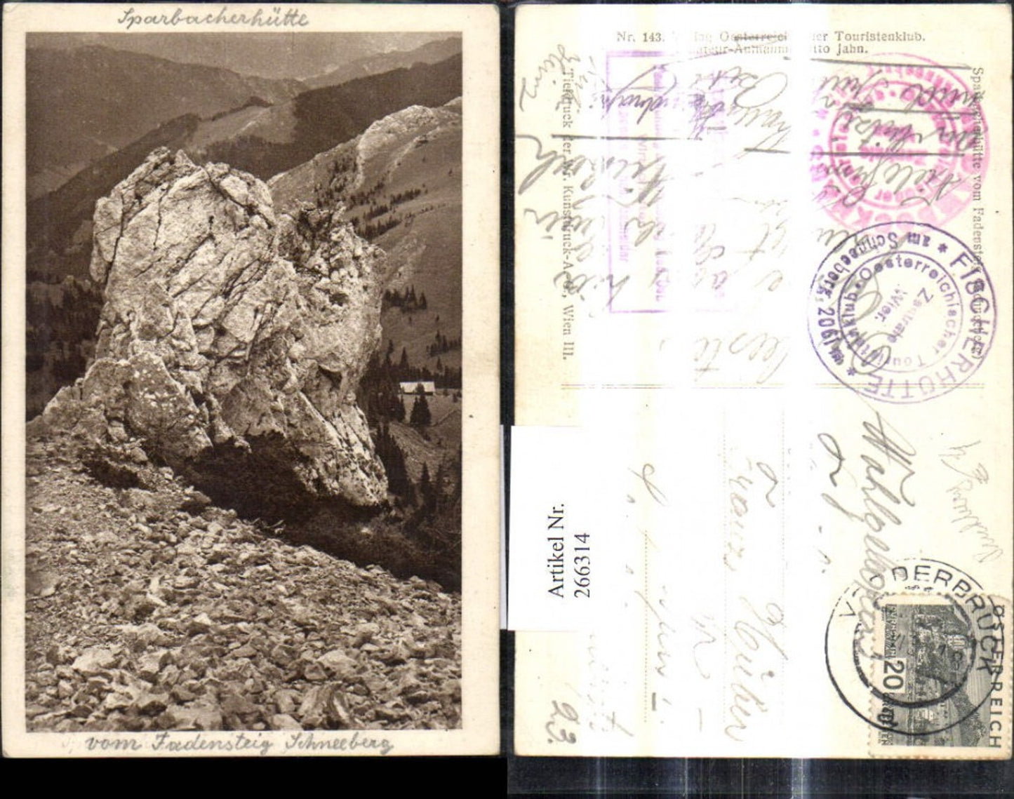 266314,Sparbacherhütte v. Fadensteig Schneeberg Puchberg