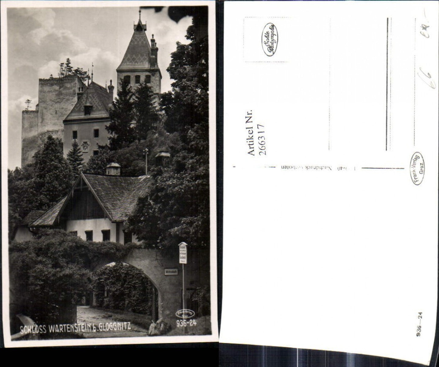 266317,Foto Ak Schloss Wartenstein b. Gloggnitz