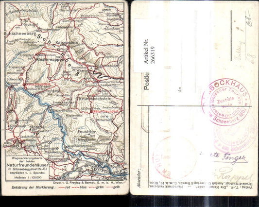 266319,Wegmarkierungskarte Naturfreundehäuser i. Schneeberggebiet Puchberg a. Schneeberg