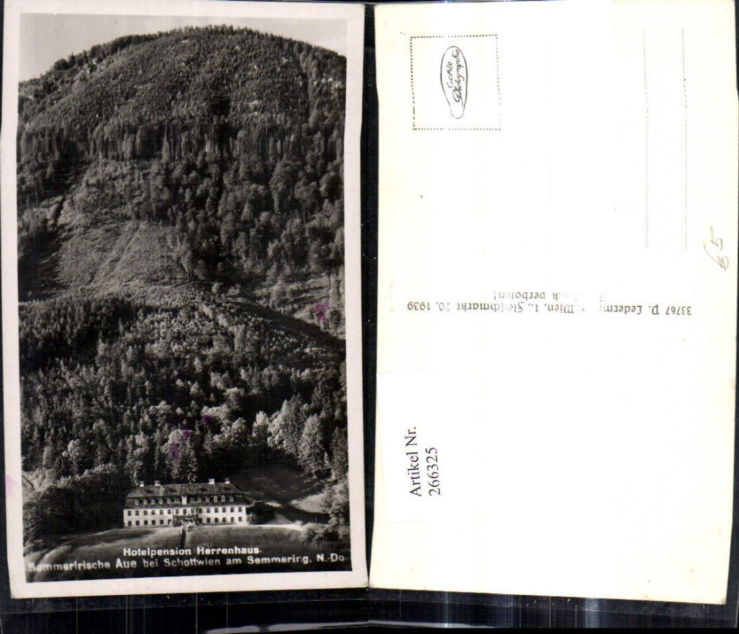 266325,Foto Ak Aue b. Schottwien a. Semmering Hotelpension Herrenhaus
