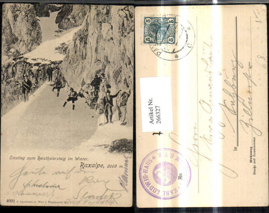 266327,Raxalpe Eintstieg z. Reissthalersteig Reißthalersteig i. Winter Prein an der Rax