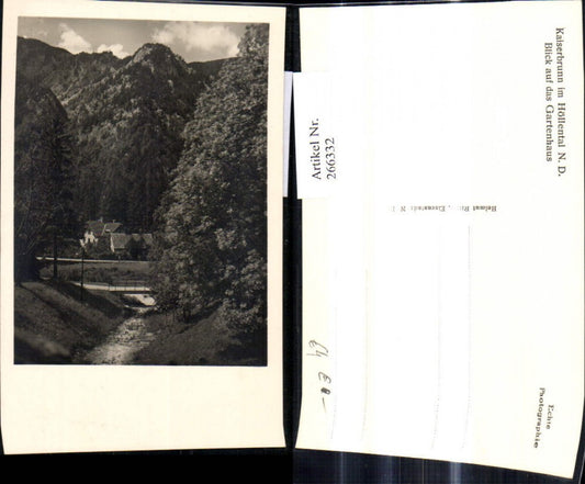 266332,Foto Ak Kaiserbrunn i. Höllental Blick a. d. Gartenhaus