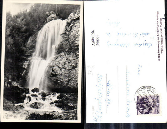 266338,Foto Ak Sebastian Wasserfall b. Puchberg a. Schneeberg