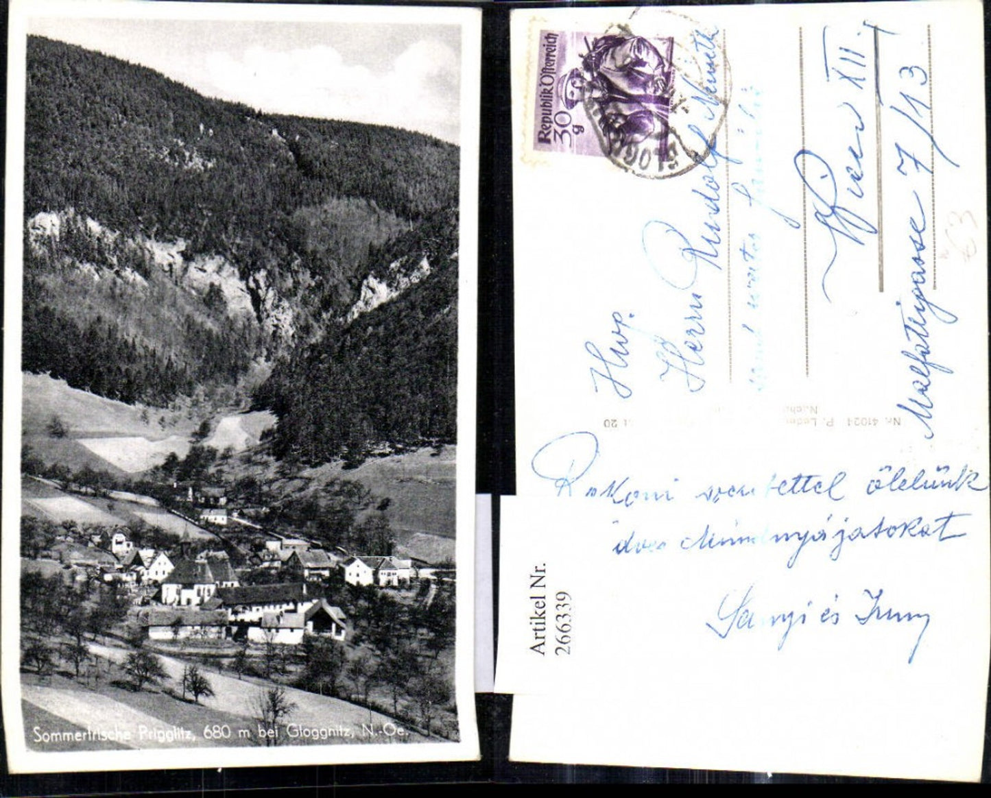 266339,Foto Ak Prigglitz b. Gloggnitz Totale