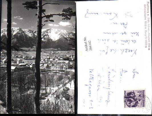 266342,Foto Ak Puchberg a. Schneeberg Ansicht m. Bäume i. Vordergrund