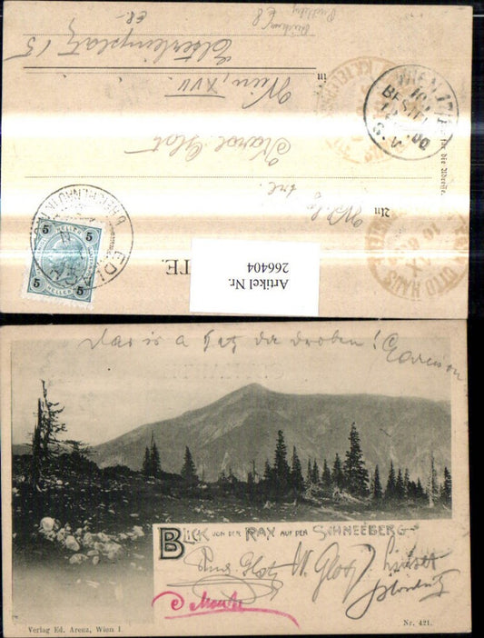 266404,Blick v. d. Rax a. d. Schneeberg Reichenau Puchberg