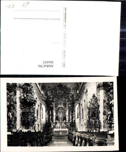 266422,Foto Ak Maria Schutz Mariaschutz Kirche Innenansicht Semmering