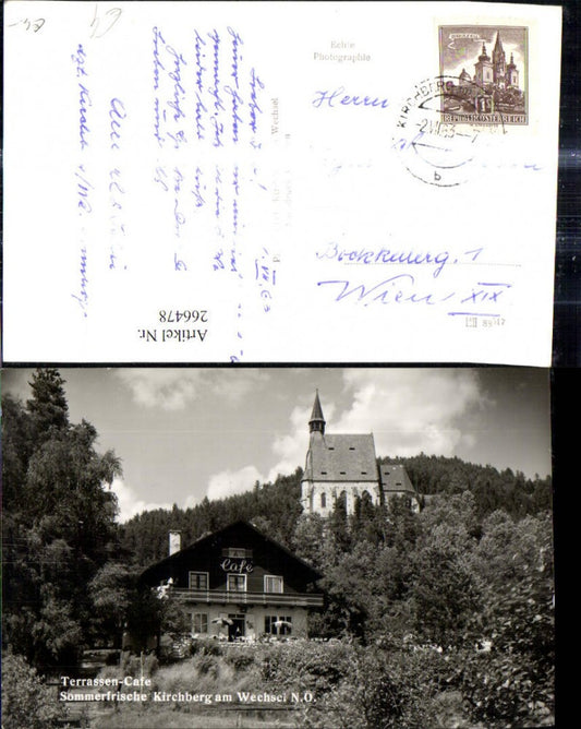 266478,Foto Ak Kirchberg a. Wechsel Terrassen Cafe