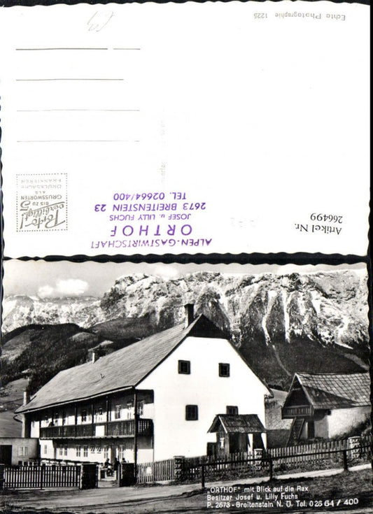 266499,Foto Ak Breitenstein Orthof m. Blick a. d. Rax
