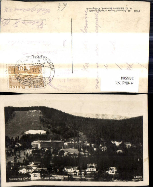 266504,Semmering geg. d. Rax