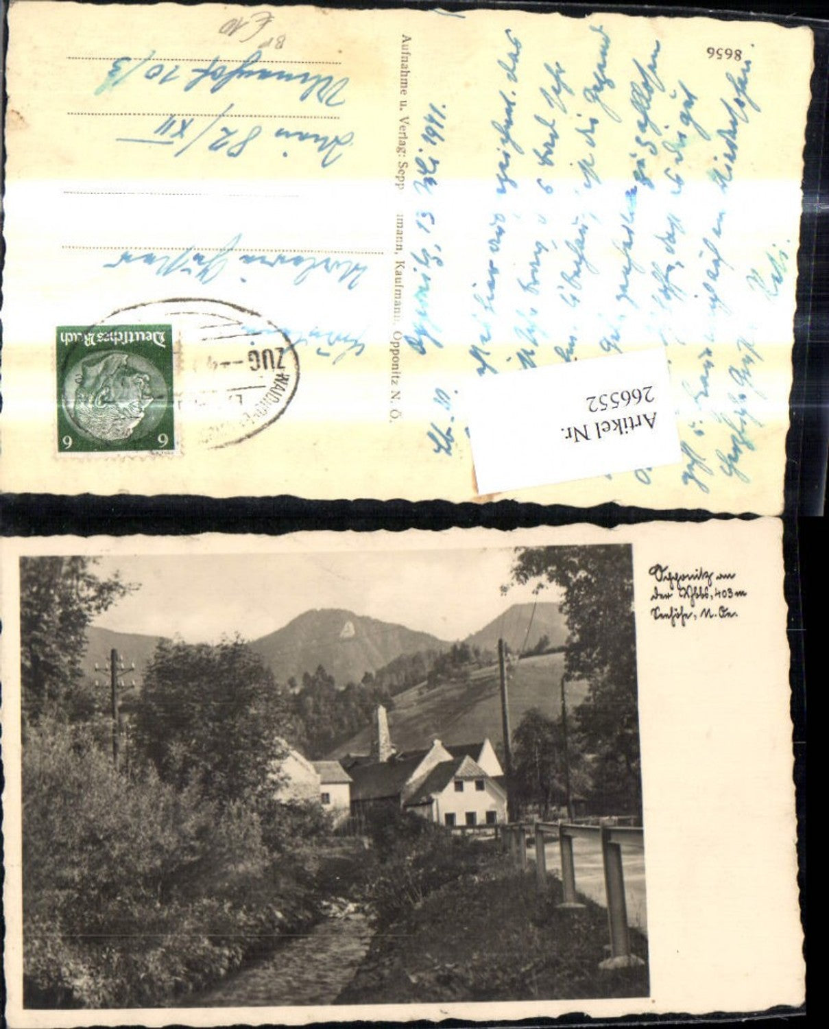 266552, Opponitz aan Ybbs View Houses Street Railway Post Office Train Waidhofen aan Ybbs 
