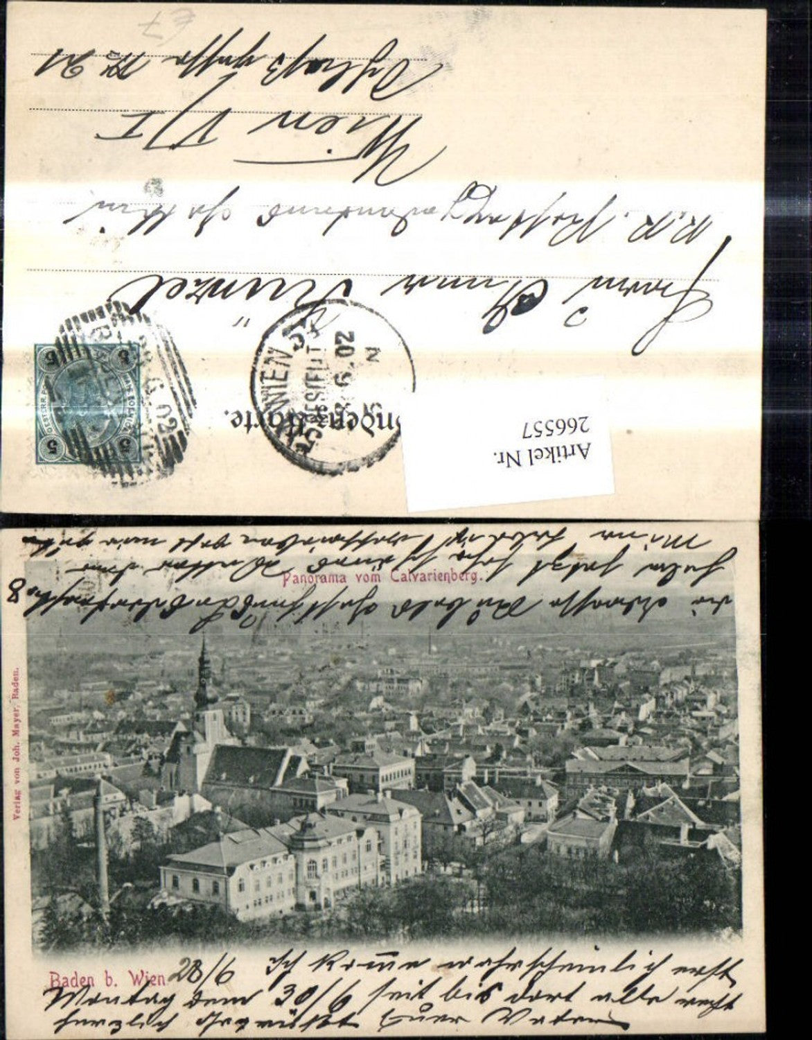 266557,Baden b. Wien Panorama v. Calvarienberg