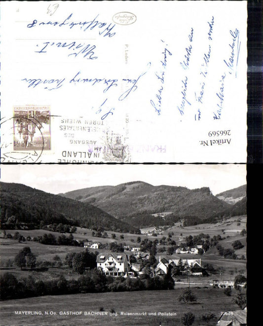 266569,Foto Ak Mayerling Gasthof Bachner geg. Raisenmarkt u. Peilstein