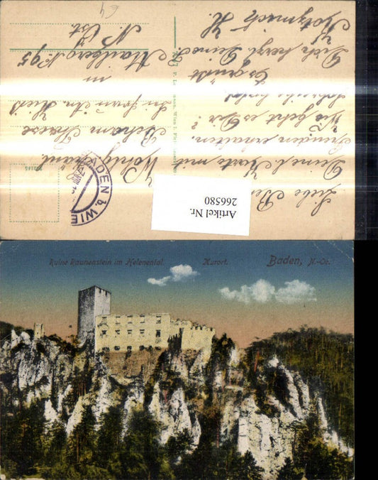 266580,Baden Ruine Rauhenstein i. Helenental