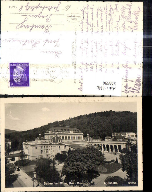 266596,Foto Ak Baden b. Wien Kurhaus Casino Trinkhalle