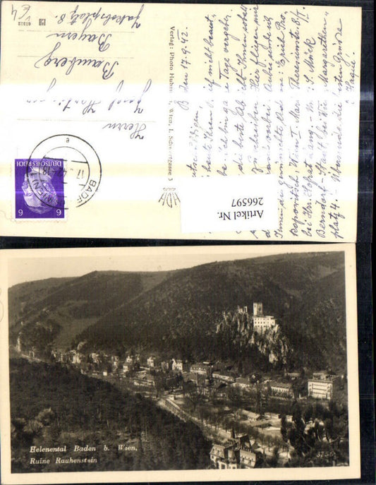 266597,Baden b. Wien Helenental Ruine Rauhenstein pub Photo Hubmann 3756