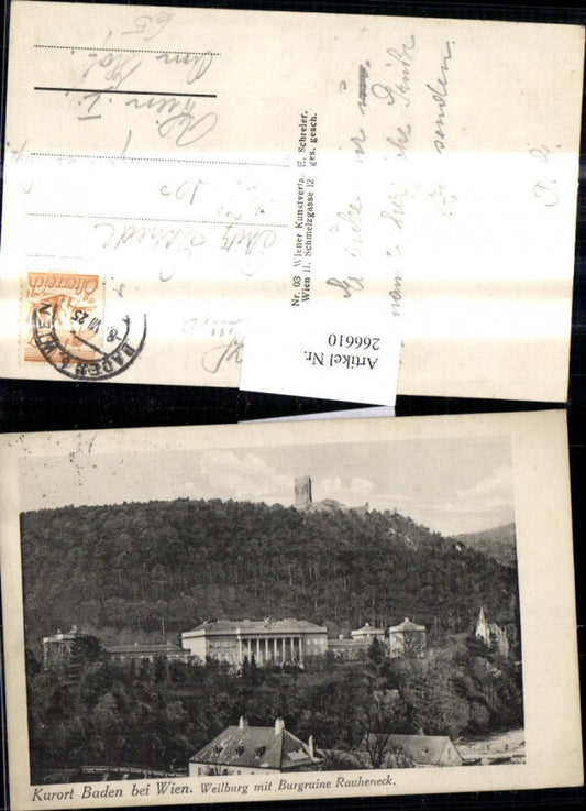 266610,Baden b. Wien Weilburg u. Burgruine Ruine Rauheneck