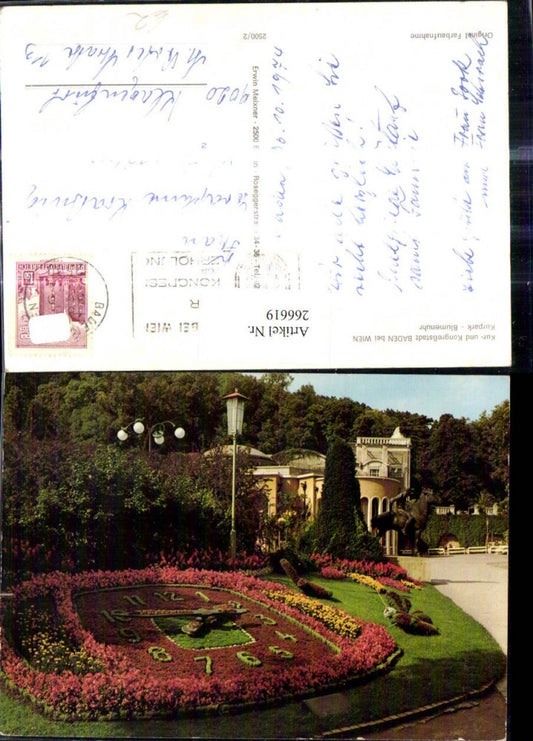 266619,Baden b. Wien Kurpark Blumenuhr