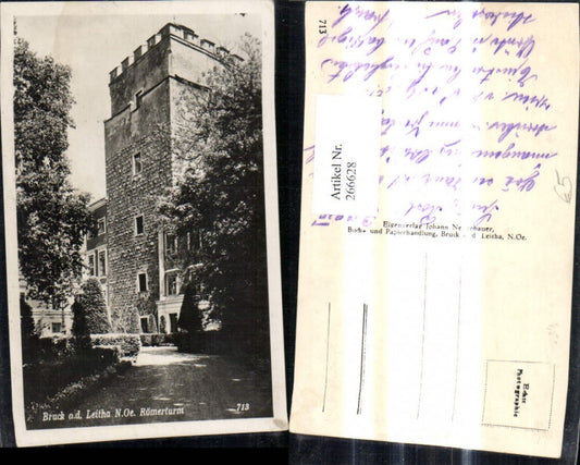 266628,Foto Ak Bruck a. d. Leitha Römerturm