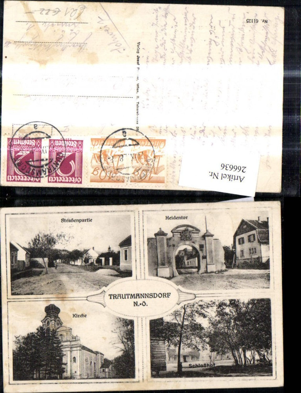 266636,Mehrbild Ak Trautsmannsdorf Strassenpartie Heidentor Kirche