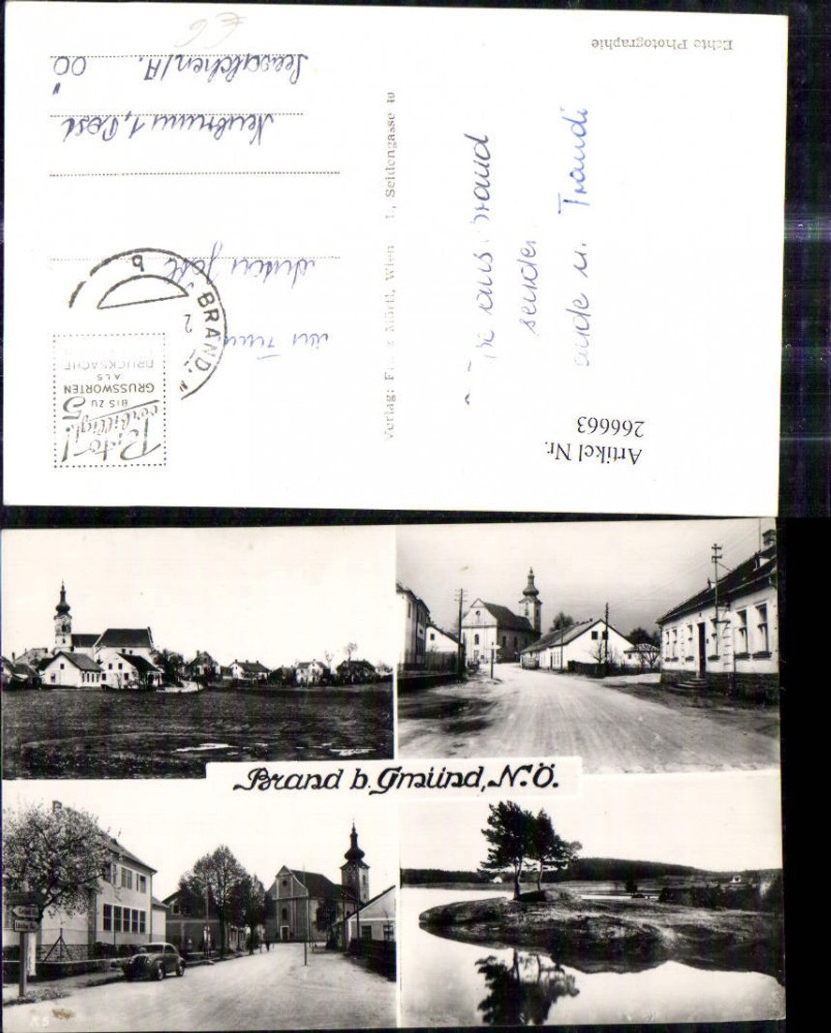 266663,Mehrbild Ak Brand b. Gmünd Teich Strassenansicht