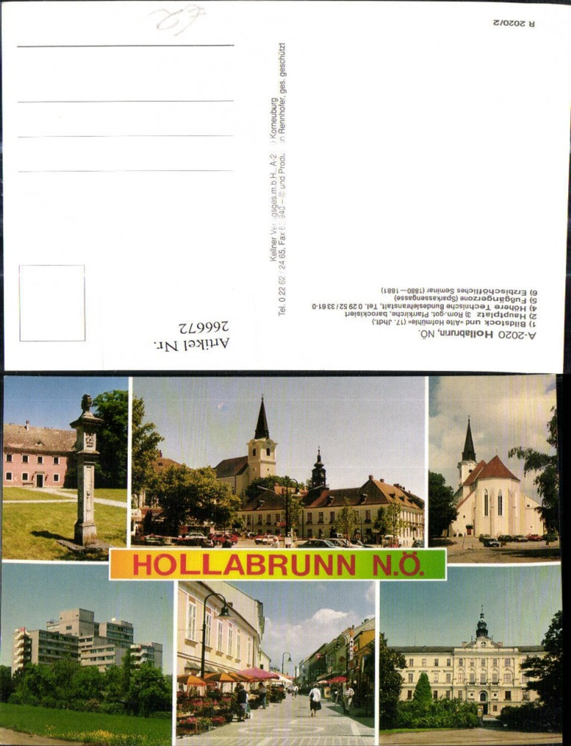 266672,Mehrbild Ak Hollabrunn Bildstock Hauptplatz Fußgängerzone Erzbischöfliches Seminar